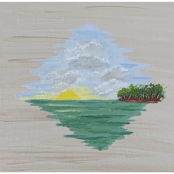 Off the Grid, Original Acrylic Painting, 6 x 6" - Picture 1 of 2